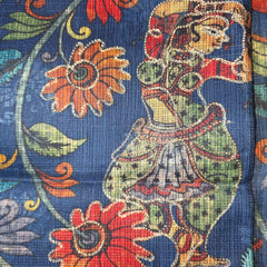 Kalamkari Printed Silk Kota Saree with Aari Work