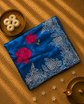 Pure Raw Silk Saree with Scalloped Border and Embroidery