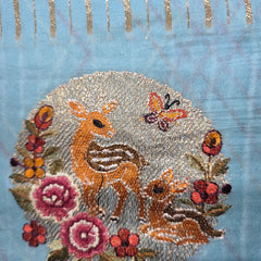 Pure Banarasi Tissue Saree with Petit Point Embroidery