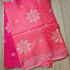 Kota Silk Saree with Scallop Border and Thread Embroidery