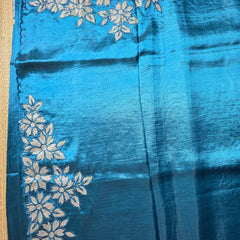 Pure Dola Silk Saree with Placement Applique Work