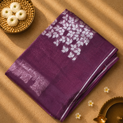Ombre Shaded Paper Silk Saree with woven motifs