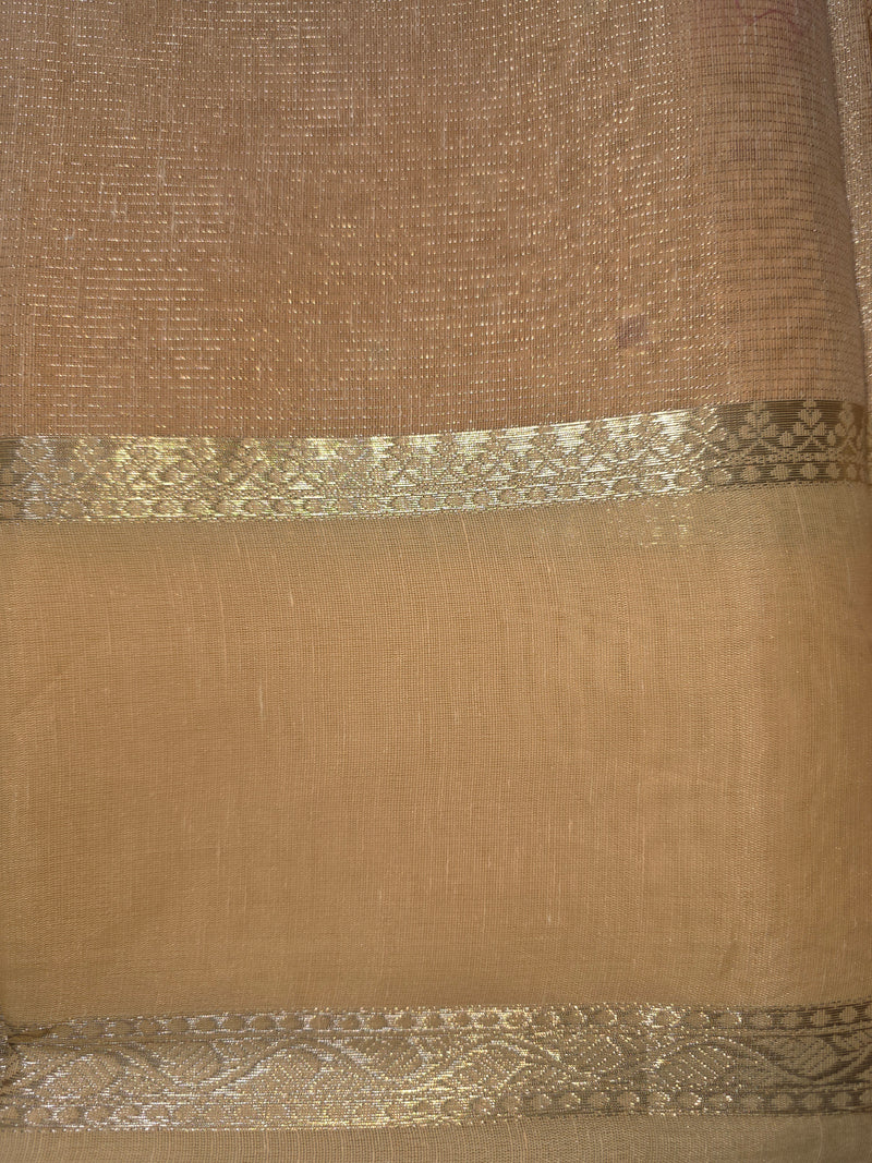 Linen Tissue Saree with Mirror work