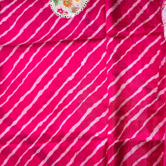 Pure Dola Silk Patli Style Saree with Applique , Aari and Mirror work