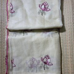 Kora Saree with all over Motifs and Tissue Blouse