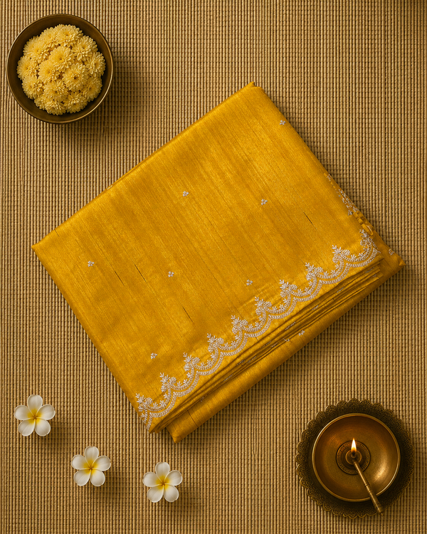 Tussar Silk Saree with Classic Embroidery