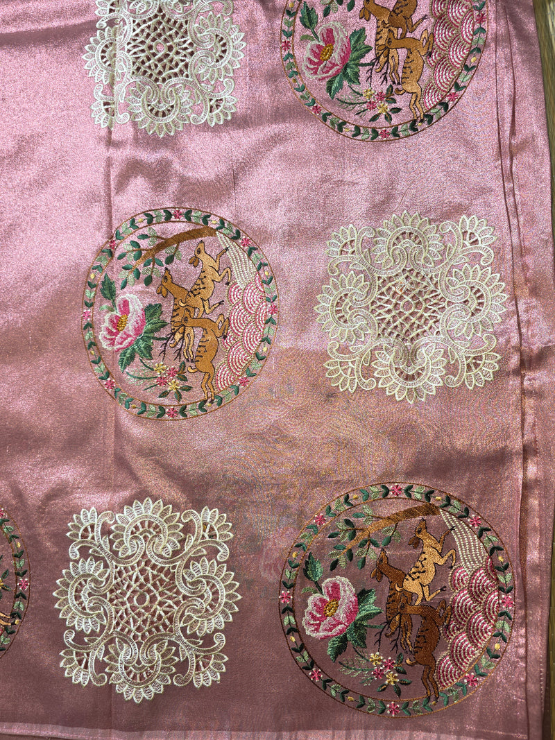 Pure Kora Tissue Saree with Beautiful Embroidery