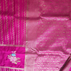 Premium Semi Mysore Crepe with Woven Meena Butis and Rich Pallu
