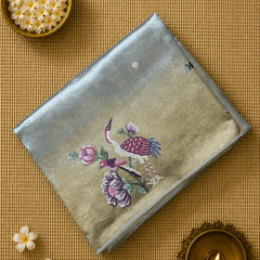 Pure Kore Tissue Saree with Petit Point Embroidery