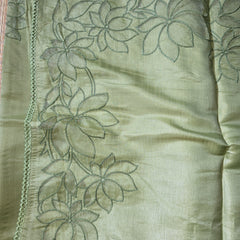 Soft Tussar Silk Saree with Applique work in organza