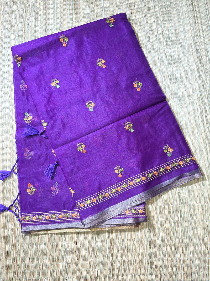 Organza Saree with Pretty Embroidery