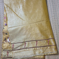 Pure Kora Tissue Saree with Muniya Border and Heavy Embriodery