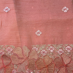 Crush Tissue Saree with Thread and Mirror Work