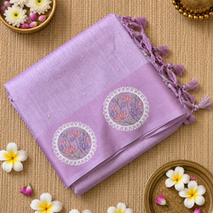 Tussar Linen Saree with Embroidery