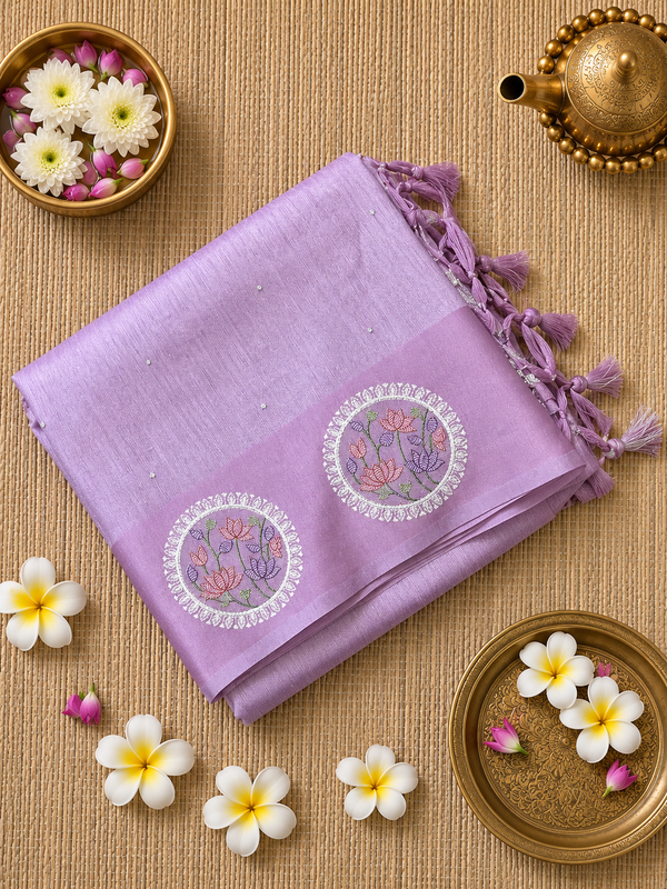 Tussar Linen Saree with Embroidery