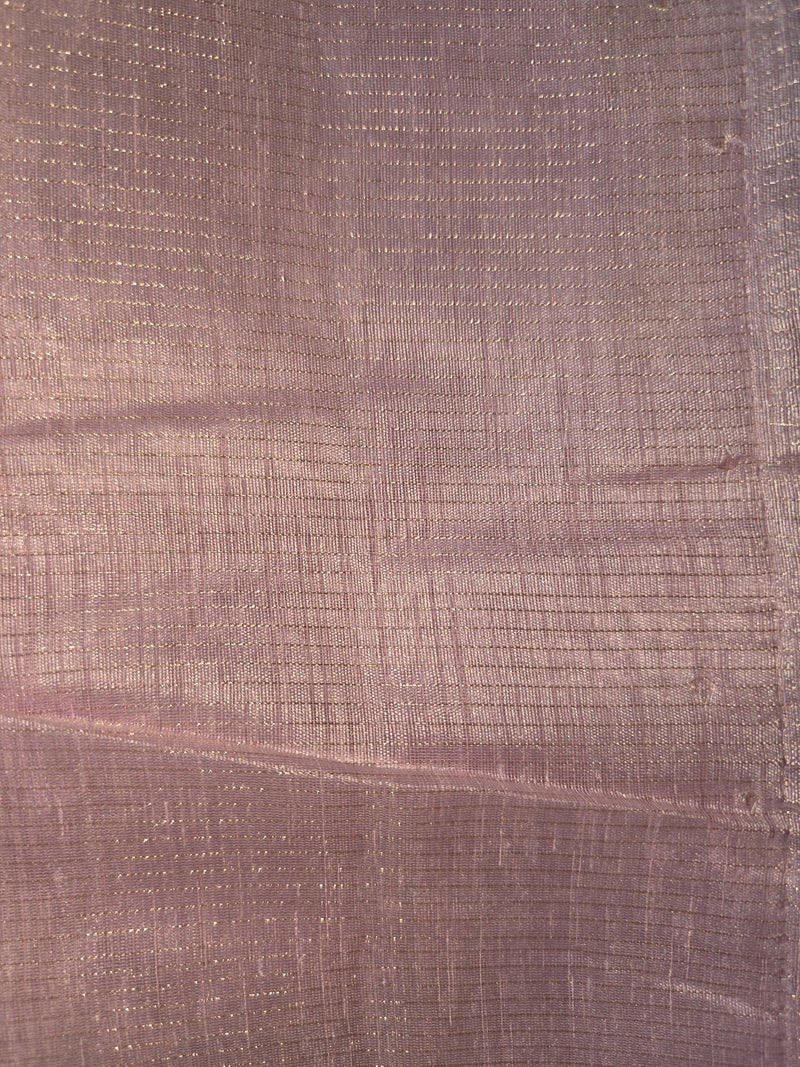 Linen Zari Saree with Tulips