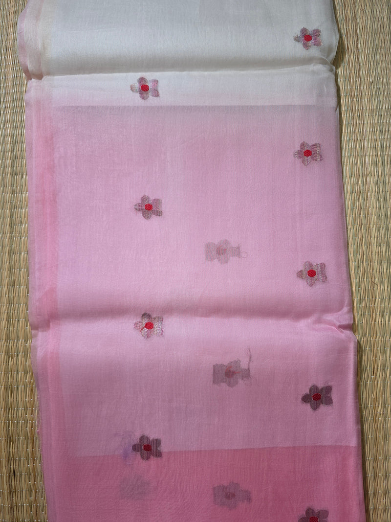 Pure Organza Handloom Dual Shaded Saree