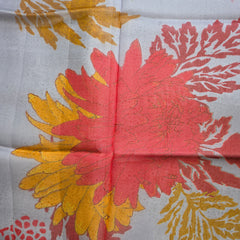 Pure Organza and Satin Fusion Saree with Satin Pleats and Blouse