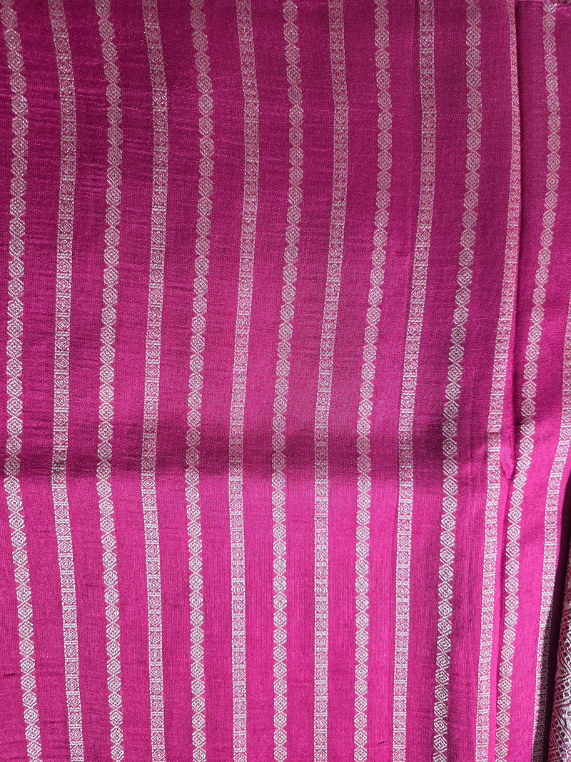 Maroon Tussar Gorgette Saree with all over woven motifs