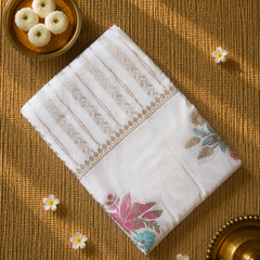 Premium Semi Mysore Crepe with Woven Meena Butis and Rich Pallu