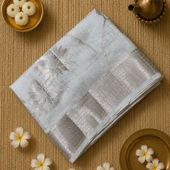 Tussar Saree with Jaal Weaving and Rich Pallu