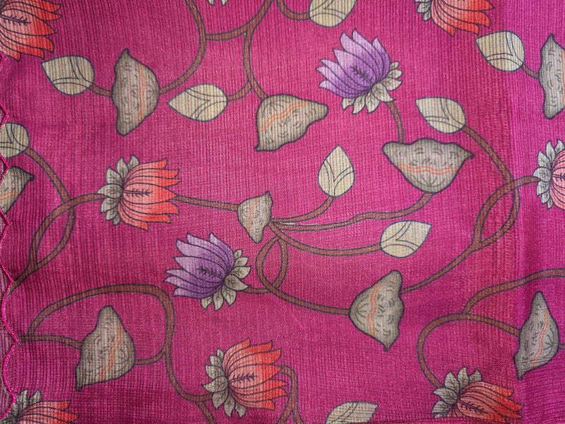 Shaded Kota Silk Saree with Mirror Work and Kalamkar Blouse
