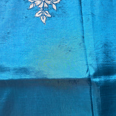 Pure Dola Silk Saree with Placement Applique Work