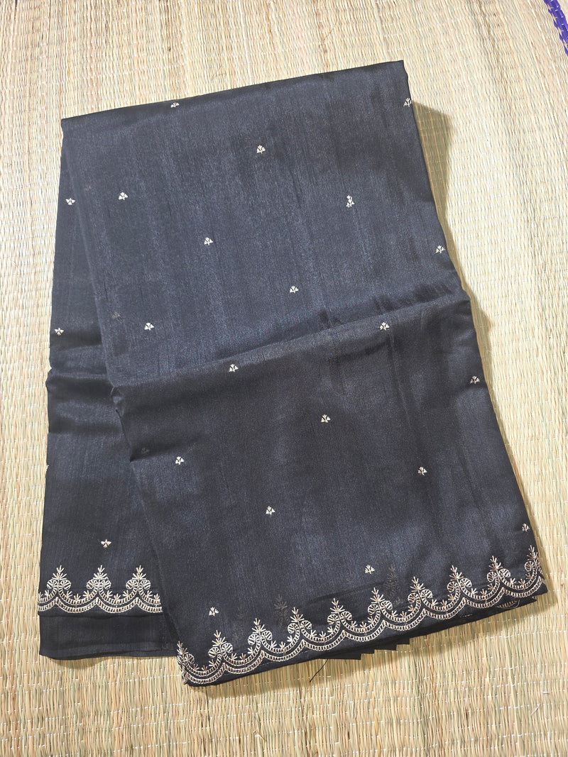 Tussar Silk Saree with Classic Embroidery
