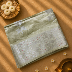 Raw Mango Saree with woven motifs