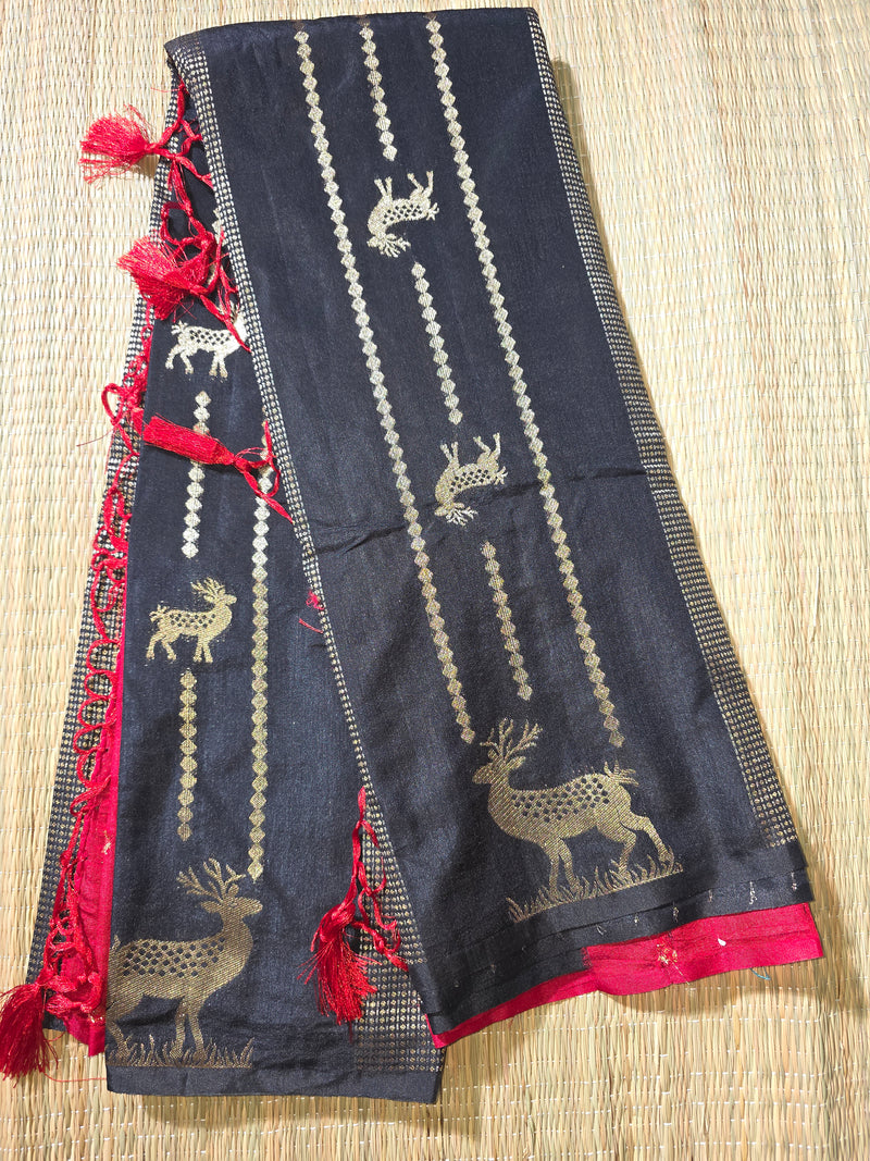 Soft Viscose Jute Saree with Rich Pallu