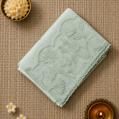 Pure Linen Saree with Beautiful Applique Work