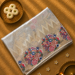 Pure Kora Tissue Saree with Petit Point Embroidery