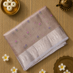 Kota Tissue Saree with Embroidery