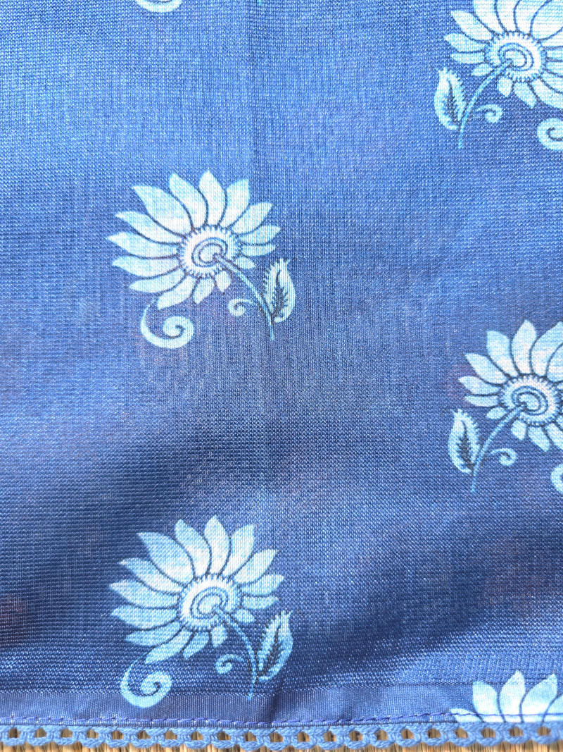 Kalamkari Printed Silk Kota Saree with Aari Work