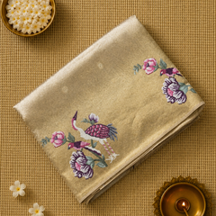 Pure Kore Tissue Saree with Petit Point Embroidery