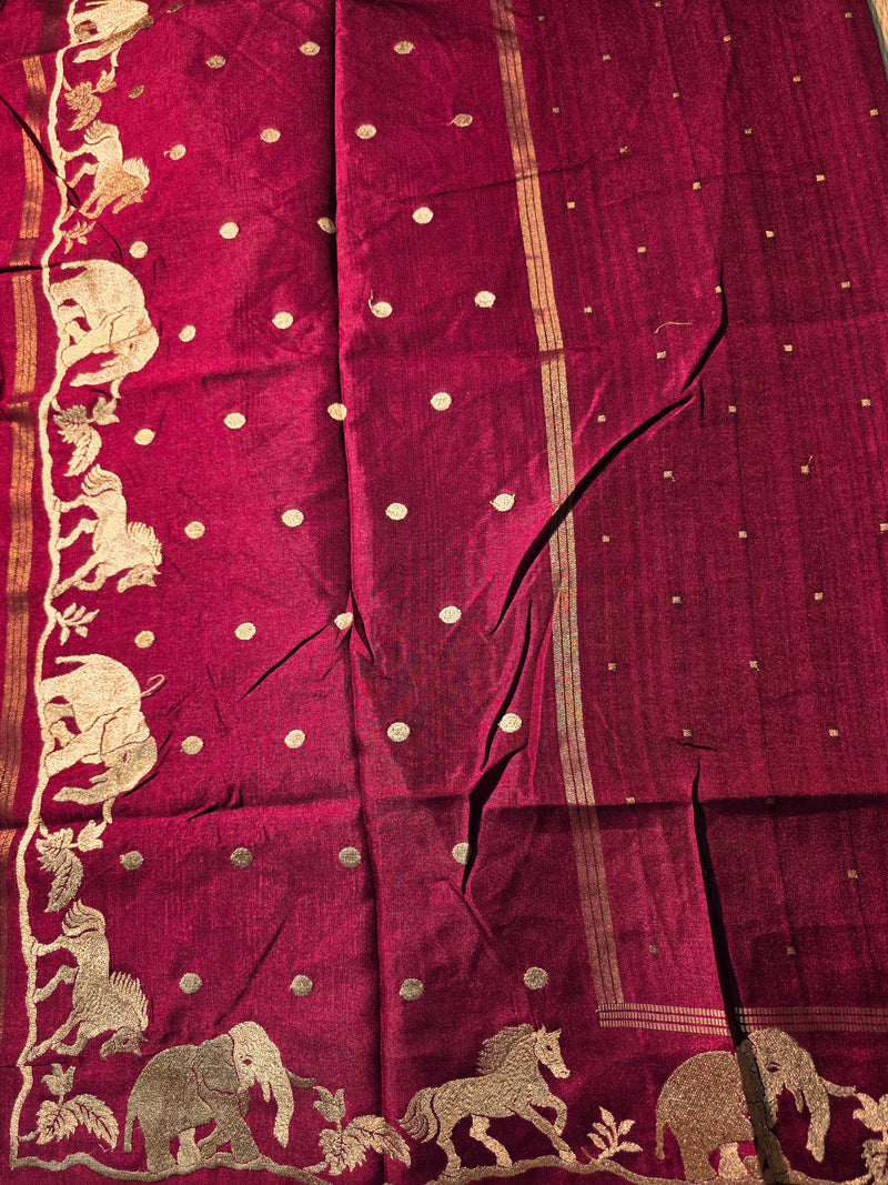 Tussar Silk Saree with Embroidery