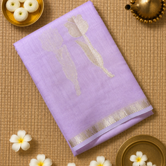 Linen Zari Saree with Tulips