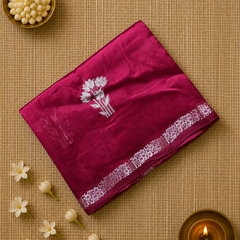 Pure Raw Green Mango Saree with Rich Pallu
