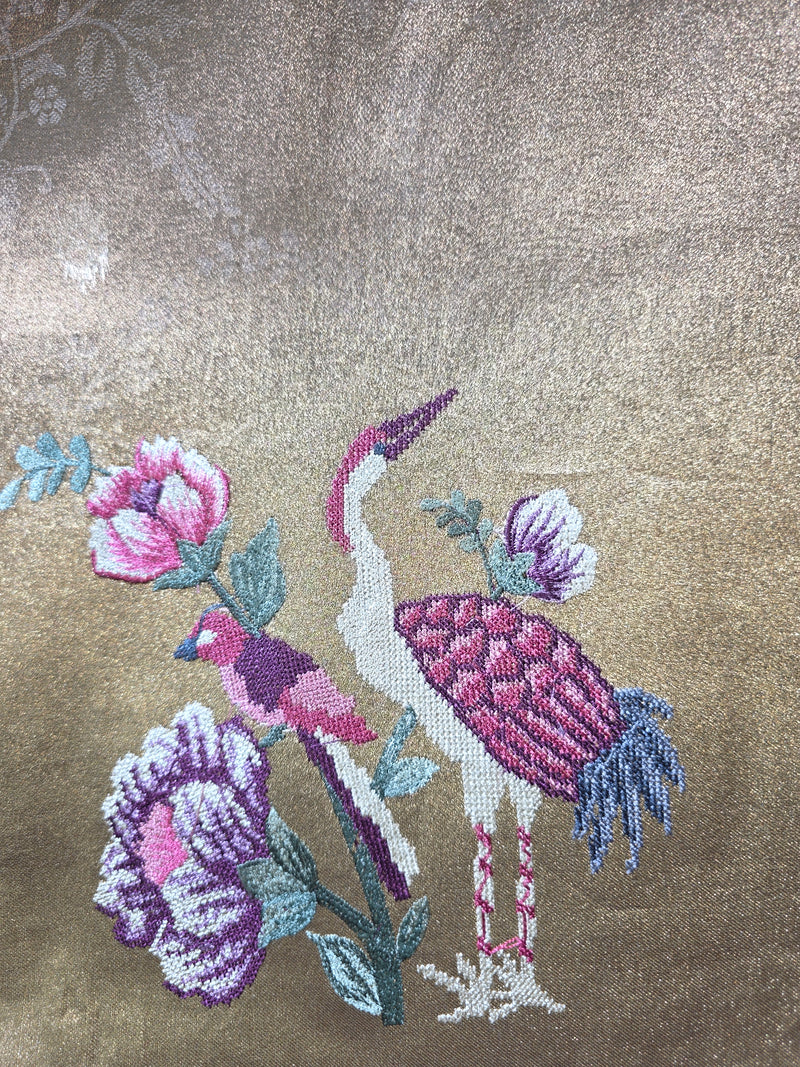 Pure Kore Tissue Saree with Petit Point Embroidery