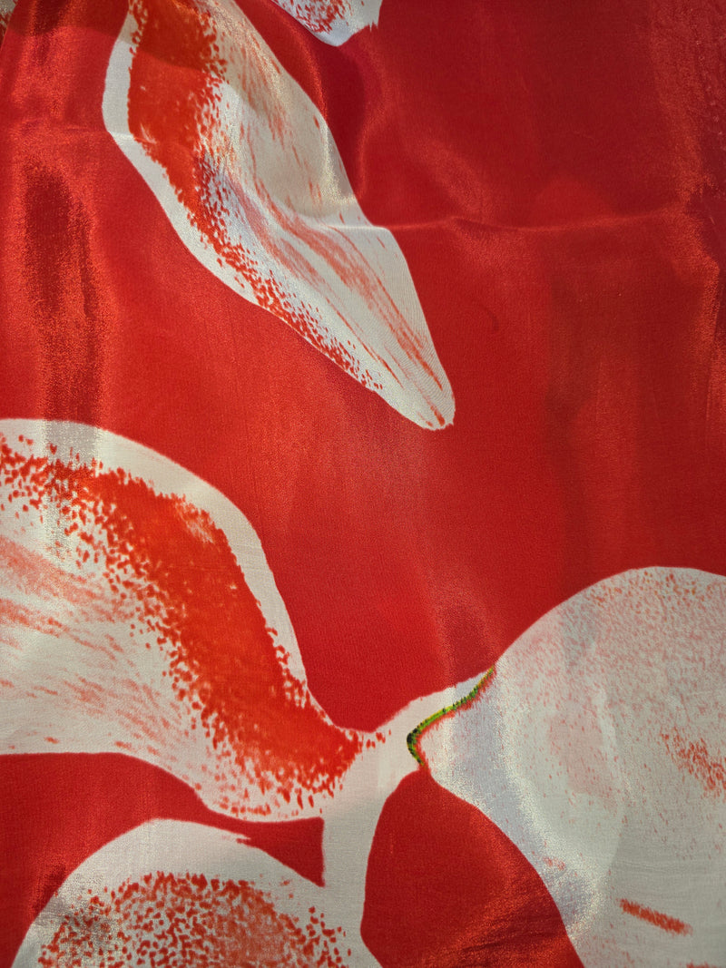 Pure Organza and Tissue Digital Printed Saree with Satin Blouse