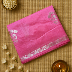 Pure Raw Green Mango Saree with Rich Pallu