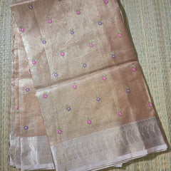 Kota Tissue Saree with Embroidery