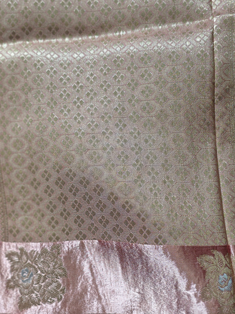 Raw Mango Saree with Contrast Blouse