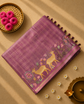 Tussar Saree with Zari checks and Embroidery