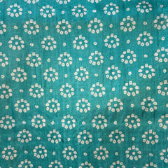 Printed Tussar Silk Saree with Embroidered Border