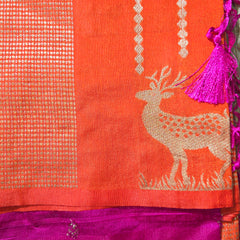 Soft Viscose Jute Saree with Rich Pallu