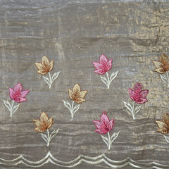 Crush Tissue Saree with Embroidery