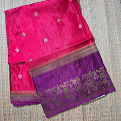Pure Viscose Saree with Traditional Weaving and Gap Border