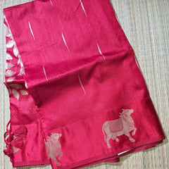Tussar Silk Saree with Beautiful Pichwai Border and Pallu