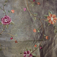 Pure Kora TIssue Saree with Temple Border and BIrd Motifs